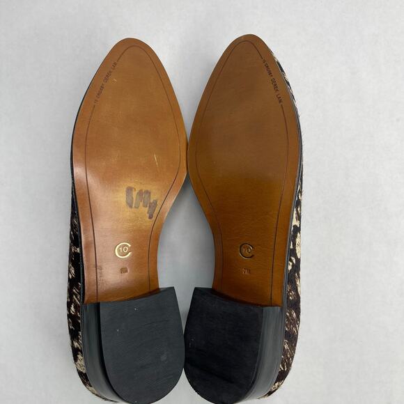 10 Crosby Derek Lam Calf Hair Animal Print Loafers size 7 Slip-on - Picture 9 of 9
